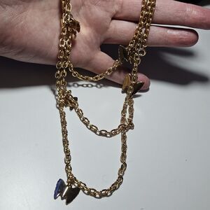 **Final Sale** Vintage Sarah Coventry Butterfly Necklace 3 Way Convertible Gold